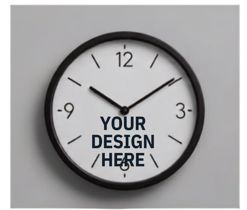 Round customized glass wall clock