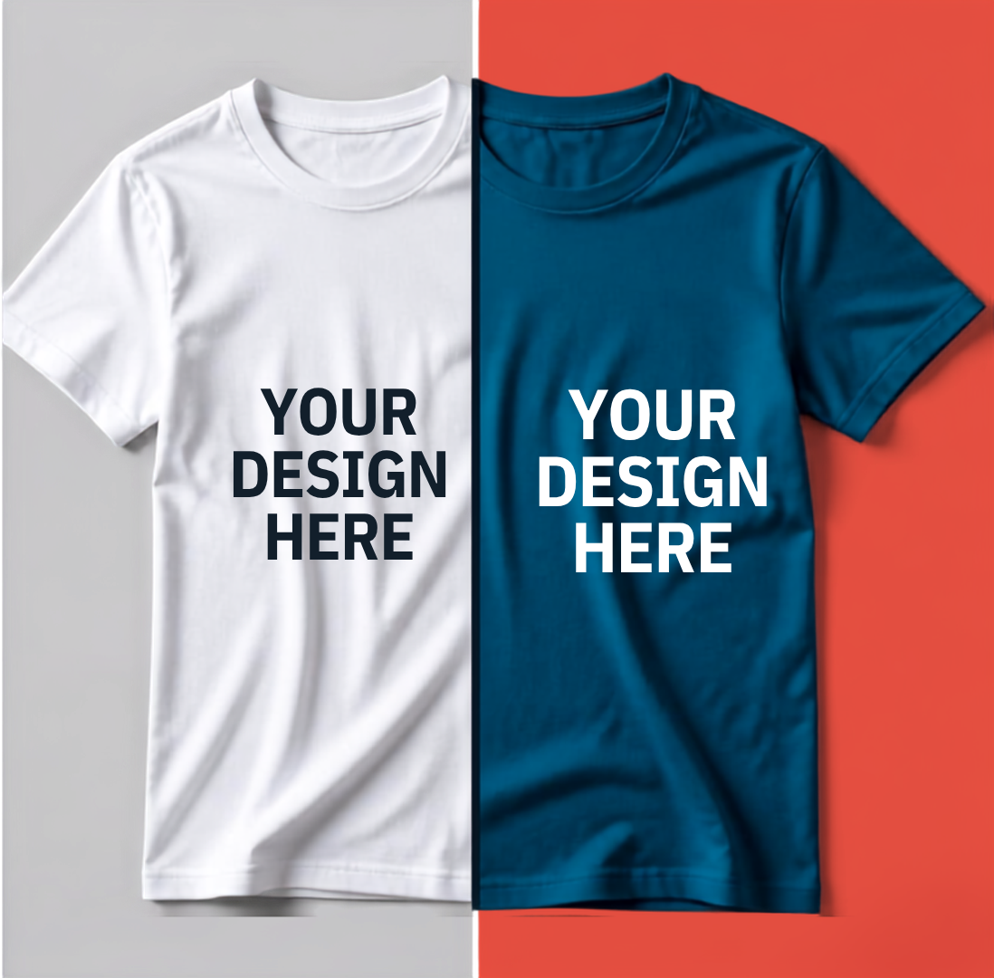 White and blue customized cotton shirts