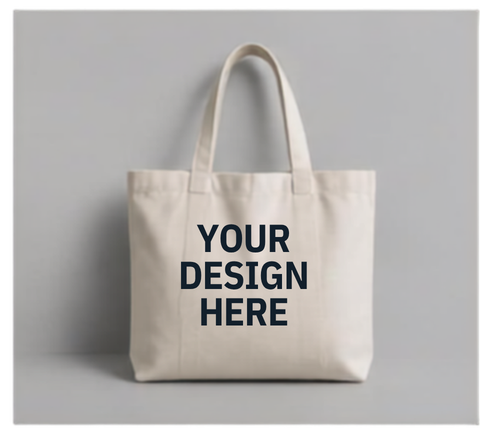 White customized canvas tote bag
